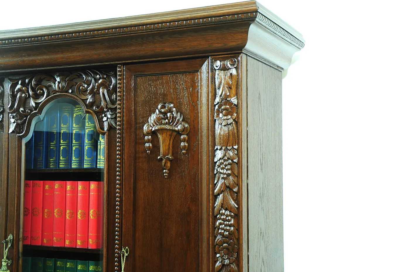Biblioteka-witryna dębowa, secesja — zdjęcie 8