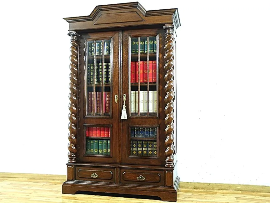 Biblioteka-witryna dębowa, neobarok — zdjęcie 2