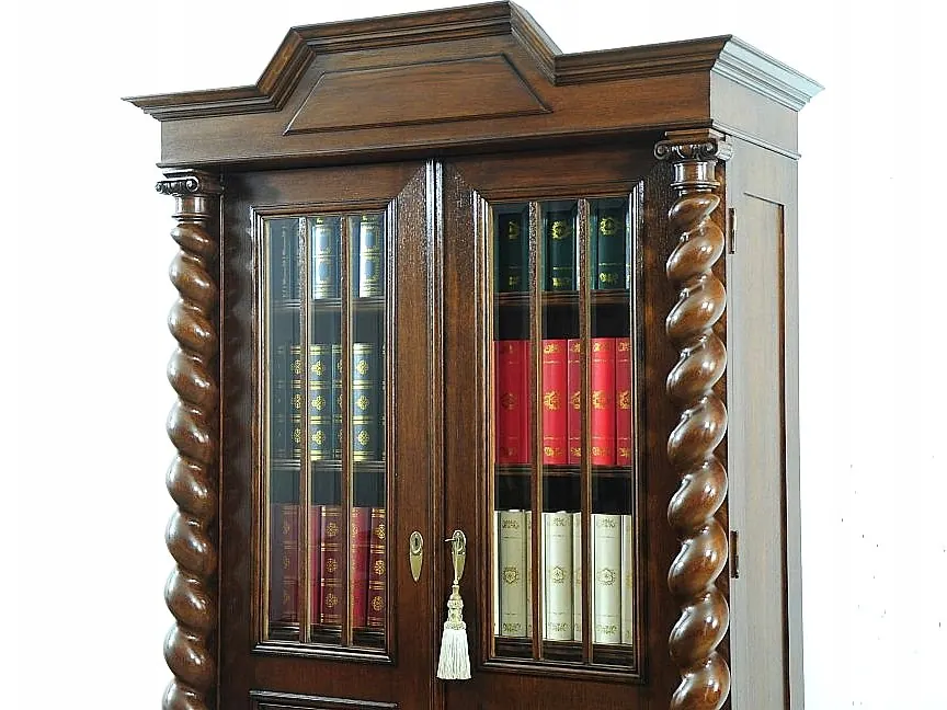 Biblioteka-witryna dębowa, neobarok — zdjęcie 6